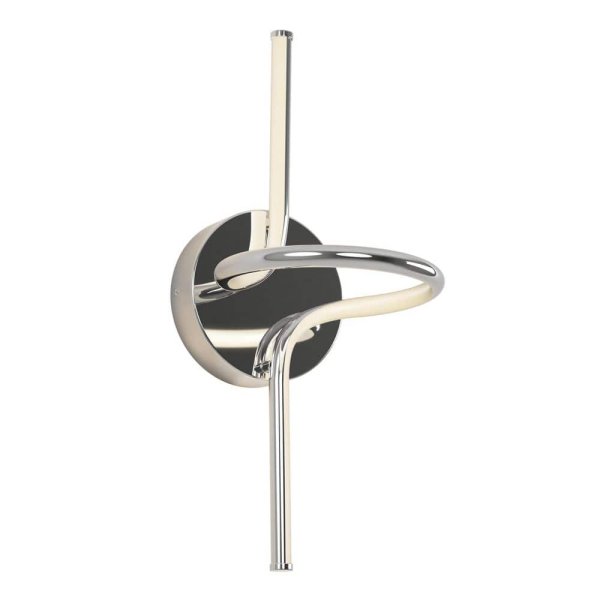 Artika Swirl Mini 8.9 in. 1-Light Chrome Modern Dimmable Integrated LED 3 CCT Wall Sconce for Bathroom