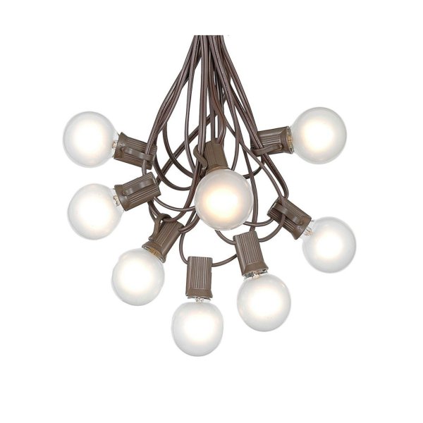 25-Count LED Warm White G40 Brown Wire Lights