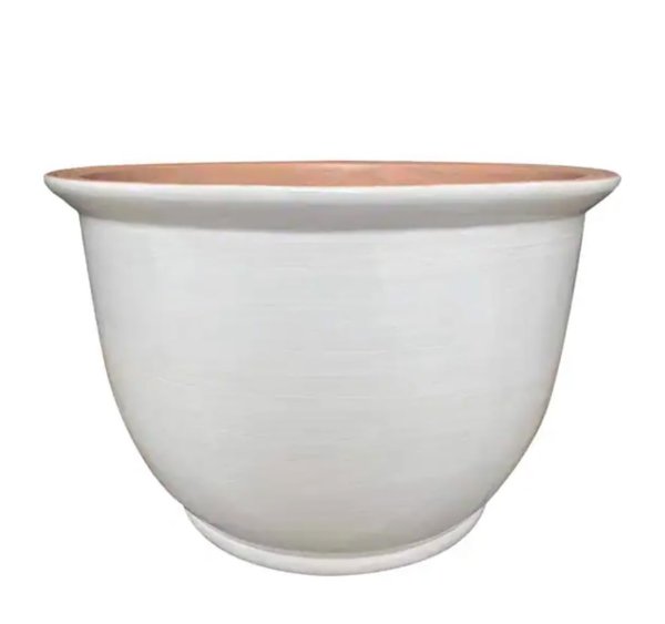 Southern Patio Willow Large 22 in. x 14.5 in. 55 qt. Chalk-Colored Resin Composite Outdoor Planter