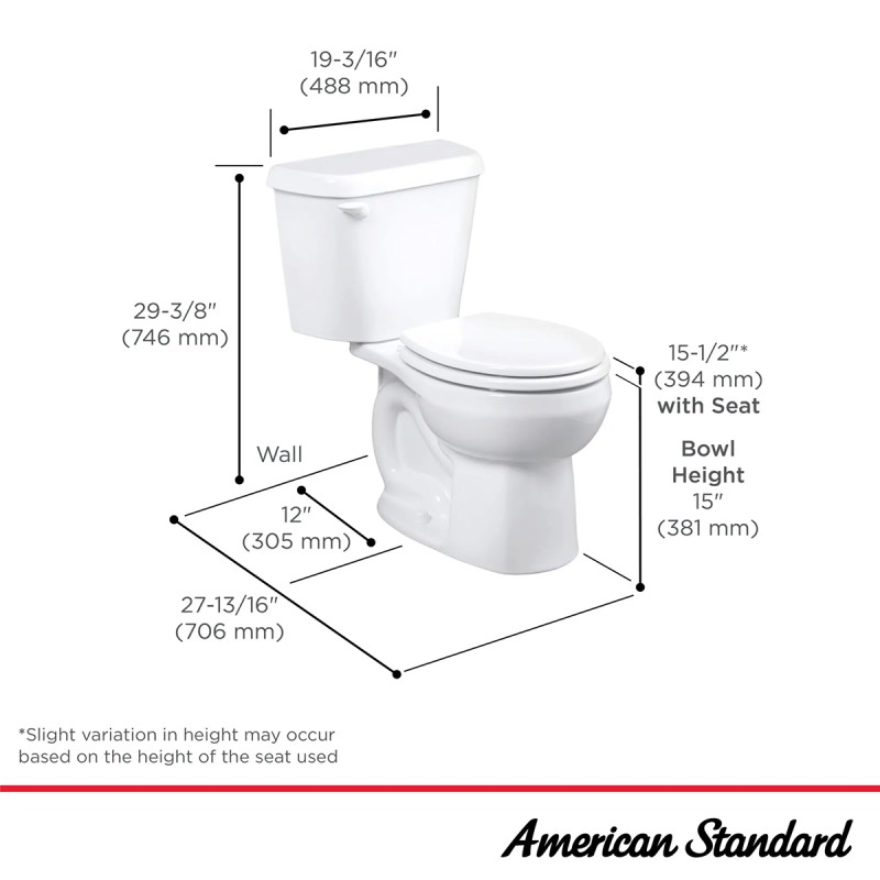 ~ Reach Us For Pallet Pricing ~ COLONY RF 12IN ROUGH 1.6GPF TTG WHT (including toilet seat-1 package)