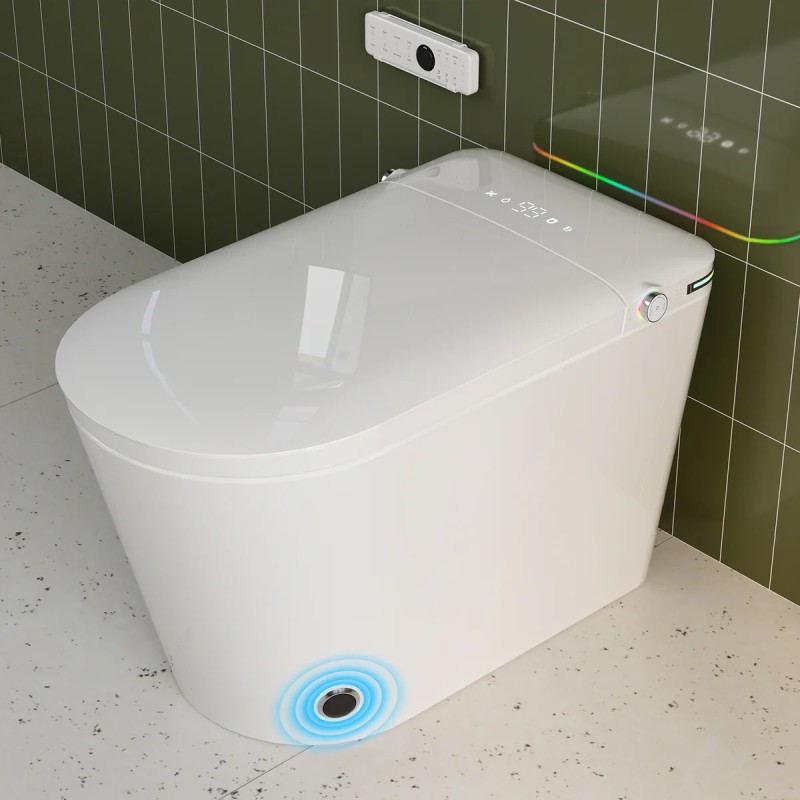 Smart Toilet, Tankless Toilet with Bidet Built In, Auto Open/Close Lid, ADA Comfort Height, Auto Flush, Bidet Toilet with Elongated Heated Seat, Warm Water, Dryer, Digital Display,Night Light