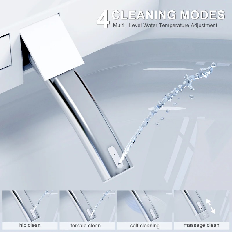 Smart Toilet, Tankless Toilet with Bidet Built In, Auto Open/Close Lid, ADA Comfort Height, Auto Flush, Bidet Toilet with Elongated Heated Seat, Warm Water, Dryer, Digital Display,Night Light