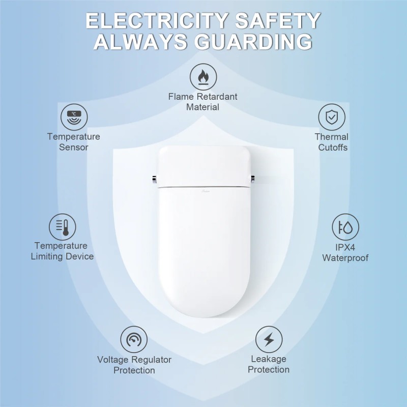 Smart Toilet, Tankless Toilet with Bidet Built In, Auto Open/Close Lid, ADA Comfort Height, Auto Flush, Bidet Toilet with Elongated Heated Seat, Warm Water, Dryer, Digital Display,Night Light