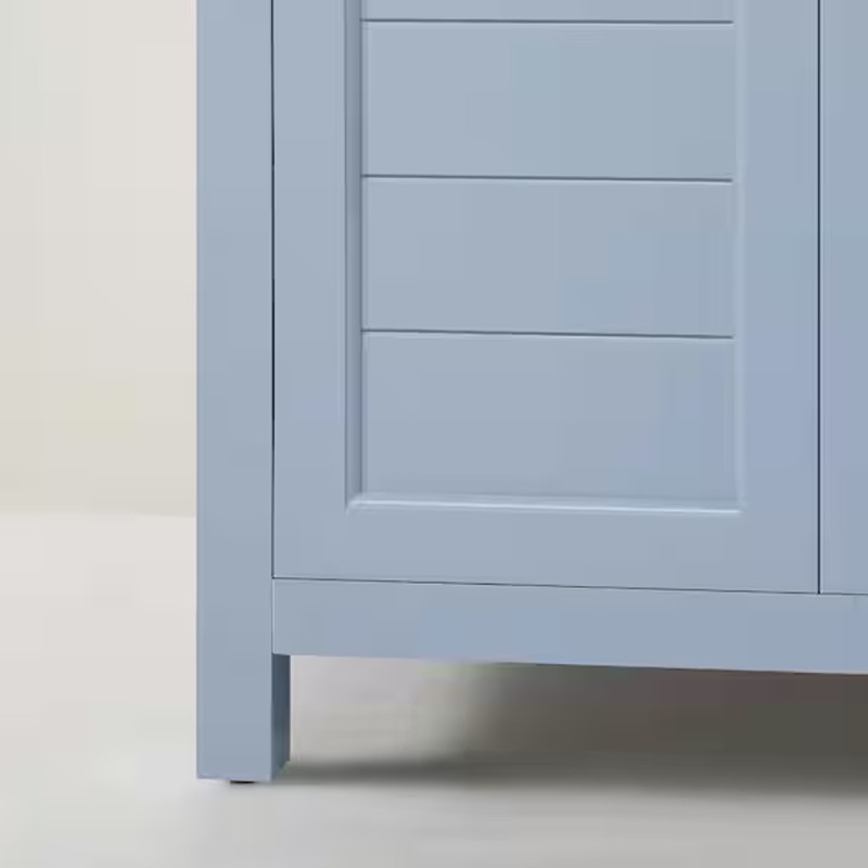 Home Decorators Collection Hanna 30 in. Single Sink Spruce Blue Bath Vanity with White Engineered Stone Top (Assembled)