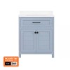 Home Decorators Collection Hanna 30 in. Single Sink Spruce Blue Bath Vanity with White Engineered Stone Top (Assembled)