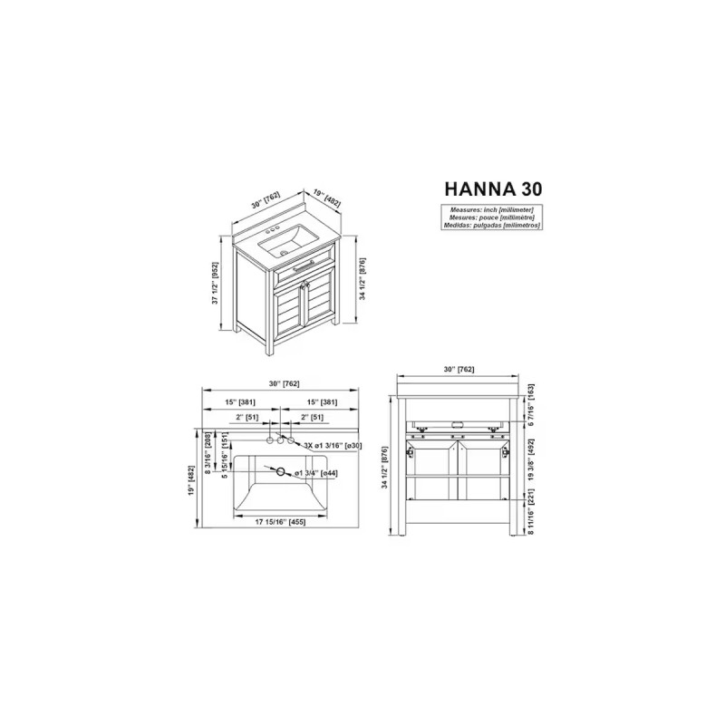 Home Decorators Collection Hanna 30 in. Single Sink Spruce Blue Bath Vanity with White Engineered Stone Top (Assembled)