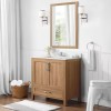 Home Decorators Collection Moorside 36 in. Single Sink Sweet Maple Bath Vanity with White Engineered Stone Top (Assembled)
