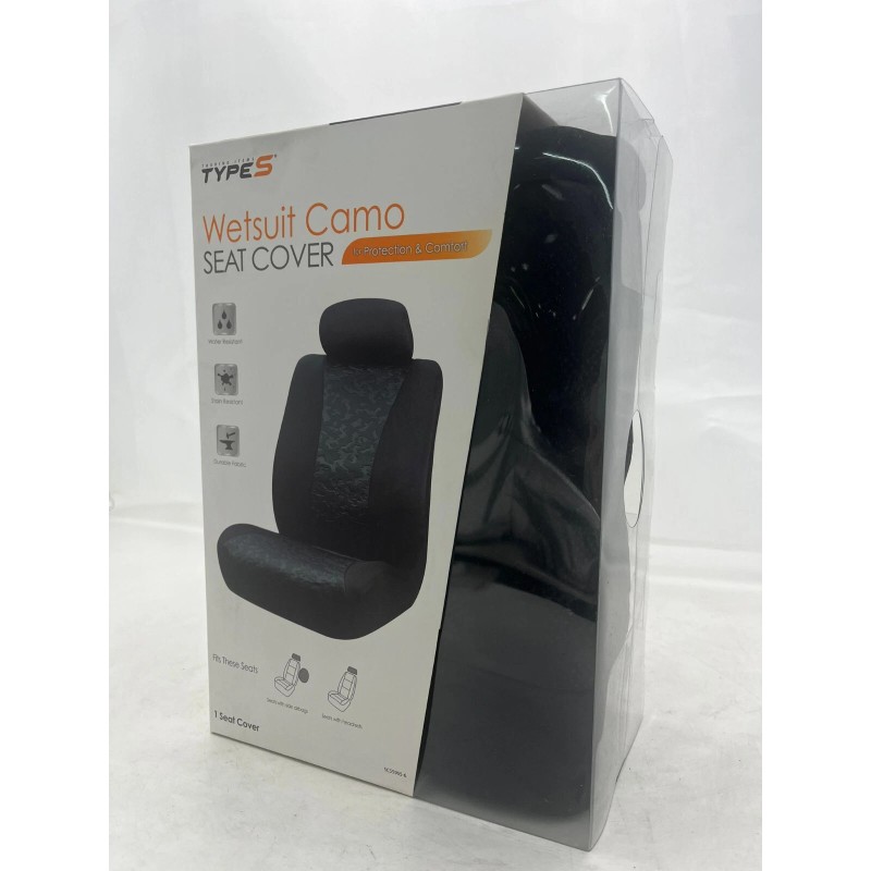 Type S Black Camo Wetsuit Seat Cover – Universal Waterproof Car Protection