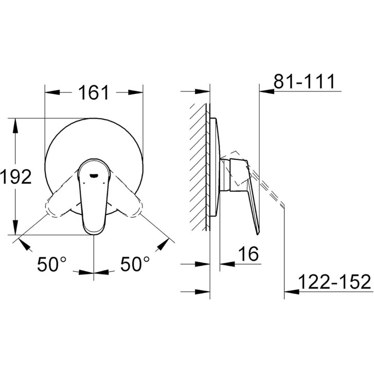 GROHE Eurodisc Cosmopolitan - Faade Pour Mitigeur Monocommande (chrome, 19549)
