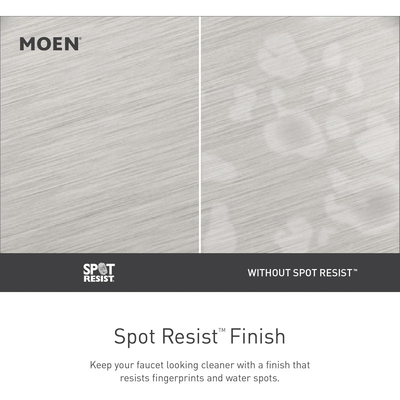 Moen Brecklyn Spot Resist Brushed Nickel Two Handle Centerset Lavatory Faucet, 3-Hole Bathroom Sink Faucet