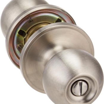 Schlage Corona Knob Bed and Bath Lock in Satin Stainless Steel