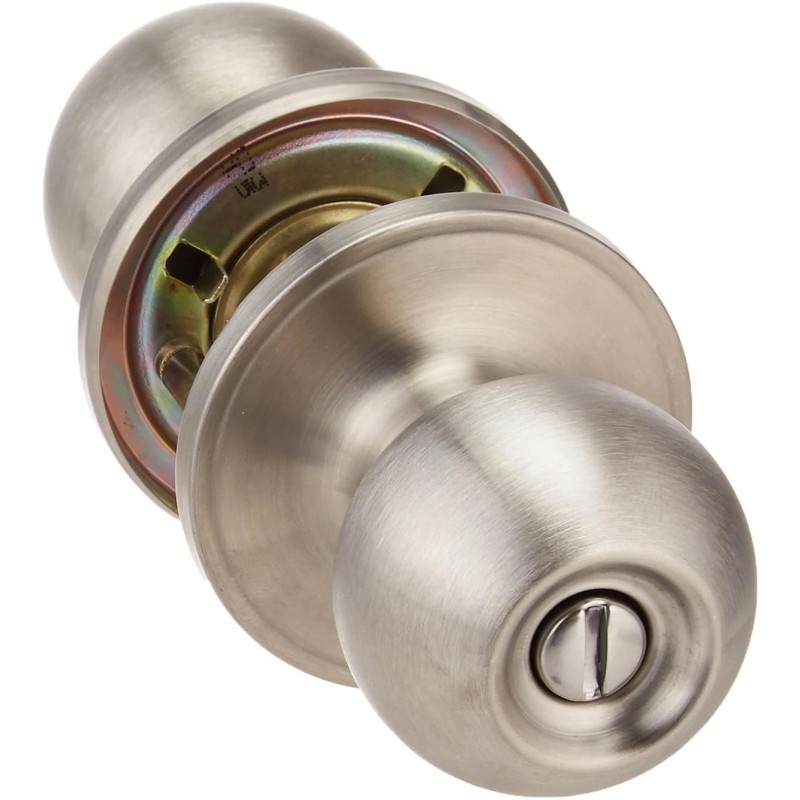 Schlage Corona Knob Bed and Bath Lock in Satin Stainless Steel