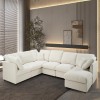Anwick 117" Modular Sectional Sofa,U-Shaped Chenille Sofa Couch with Movable Ottoman,Modern 7 Seat Cloud Sectional Couches for Living Room Office Home Beige