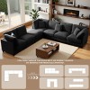 Anwick 117" Modular Sectional Sofa,U-Shaped Chenille Sofa Couch with Movable Ottoman,Modern 7 Seat Cloud Sectional Couches for Living Room Office Home Black