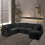 Anwick 117" Modular Sectional Sofa,U-Shaped Chenille Sofa Couch with Movable Ottoman,Modern 7 Seat Cloud Sectional Couches for Living Room Office Home Black