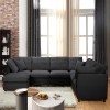 Anwick 117" Modular Sectional Sofa,U-Shaped Chenille Sofa Couch with Movable Ottoman,Modern 7 Seat Cloud Sectional Couches for Living Room Office Home Black