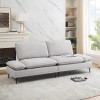 Light Grey Sofa for Living Room and Office, 89 Inch Wide, Durable Cotton-Linen Blend, Comfortable Two-Seater