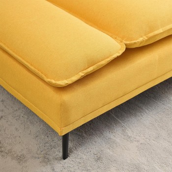Premium Version, Soft Yellow Sofa in Cotton and Linen, Specially Designed for Apartment Living and Office Space. A Beautiful Landscape in The Space Makes Your Home Office Instantly Glow