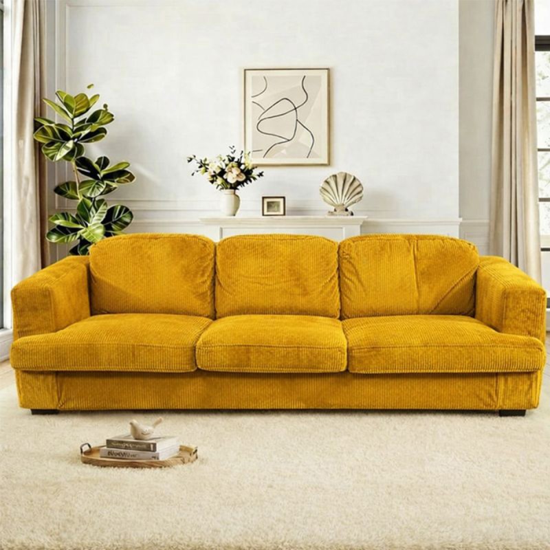 Generic 3 Seat Modular Sectional Sofa Yellow