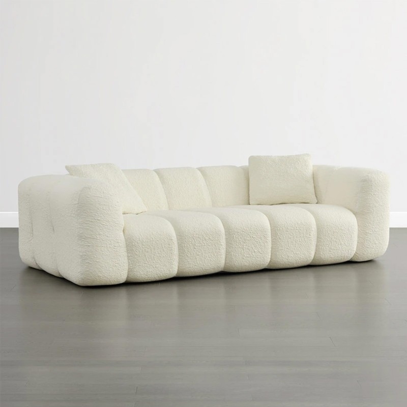 Generic Compressed 3 Seat Boneless Sofa for Living Room - Beige