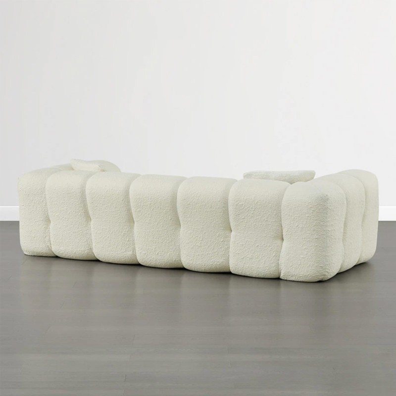 Generic Compressed 3 Seat Boneless Sofa for Living Room - Beige