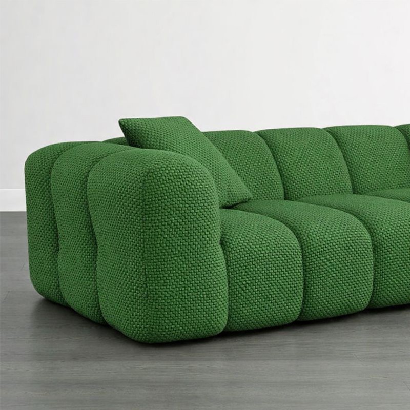 Generic Compressed 3 Seat Boneless Sofa for Living Room - Green