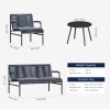 EAST OAK 4 Piece Patio Furniture Set, Outdoor Furniture with PE Wicker Rattan Chairs and Coffee Table, Modern Patio Conversation Set with Soft Pad for Garden, Backyard and Porch, Navy Blue
