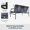 EAST OAK 4 Piece Patio Furniture Set, Outdoor Furniture with PE Wicker Rattan Chairs and Coffee Table, Modern Patio Conversation Set with Soft Pad for Garden, Backyard and Porch, Navy Blue