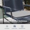 EAST OAK 4 Piece Patio Furniture Set, Outdoor Furniture with PE Wicker Rattan Chairs and Coffee Table, Modern Patio Conversation Set with Soft Pad for Garden, Backyard and Porch, Navy Blue