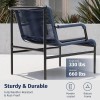 EAST OAK 4 Piece Patio Furniture Set, Outdoor Furniture with PE Wicker Rattan Chairs and Coffee Table, Modern Patio Conversation Set with Soft Pad for Garden, Backyard and Porch, Navy Blue