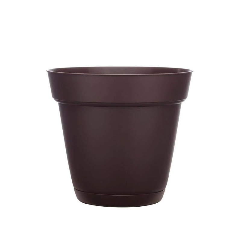 Graff Small 5.94 in. x 5.31 in. Cocoa Resin Indoor/Outdoor Planter/Saucer 6 Pack