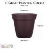 Graff Small 5.94 in. x 5.31 in. Cocoa Resin Indoor/Outdoor Planter/Saucer 6 Pack