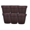 Graff Small 5.94 in. x 5.31 in. Cocoa Resin Indoor/Outdoor Planter/Saucer 6 Pack