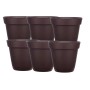 Graff Small 5.94 in. x 5.31 in. Cocoa Resin Indoor/Outdoor Planter/Saucer 6 Pack