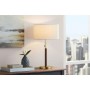 Hampton Bay Truman 24.5" Walnut & Brass Table Lamp Mid-Century Accent Light