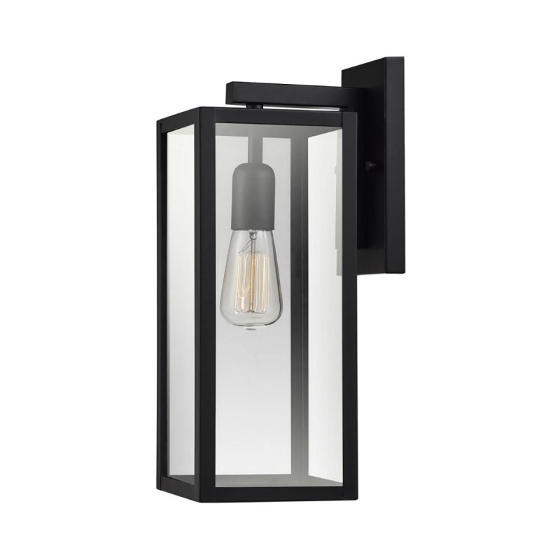 Hampton Bay Hurley Black Modern Indoor/Outdoor 1-Light Wall Sconce