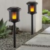 Hampton Bay Ambrose Solar 6 Lumens Black Outdoor Integrated LED Flicker Flame Path Light (2-Pack); Weather/Water/Rust Resistant