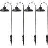 Hampton Bay Covington Matte Black LED Modern Farmhouse Shepherd Hook Outdoor Solar Path Light (4-Pack)