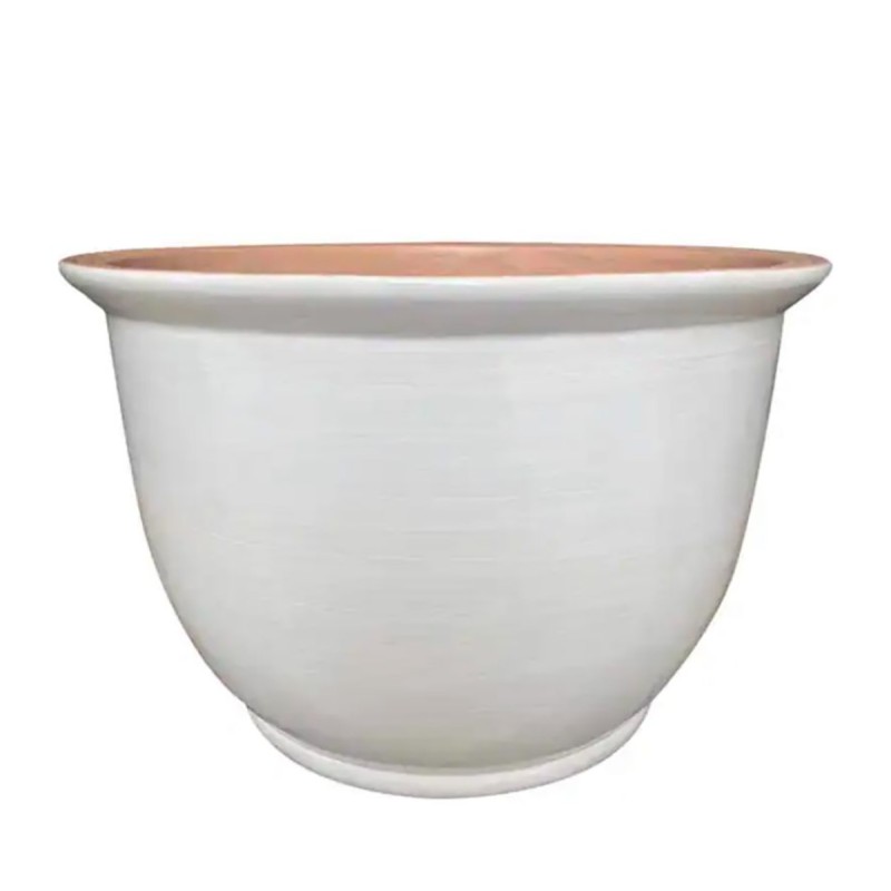 Southern Patio Willow Large 22 in. x 14.5 in. 55 qt. Chalk-Colored Resin Composite Outdoor Planter