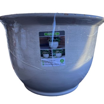 Southern Patio Willow Large 22 in. x 14.5 in. 55 qt. Chalk-Colored Resin Composite Outdoor Planter