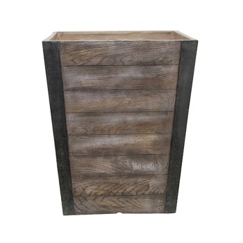 Southern Patio Farmhill Large 18 in. x 22 in. 84 qt. Brown High-Density Resin Tall Indoor/Outdoor Planter HDR-049500