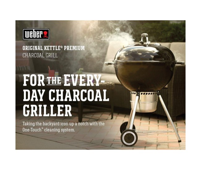 Weber Original Kettle Premium Charcoal Grill, 22-Inch, Black