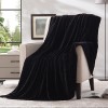 Bertte Throw Blanket, 330 GSM Super Soft Lightweight Luxury Fleece Blankets for Couch Sofa Bed Ultra Luxurious Warm and Cozy for All Seasons, 50"x 60", Black