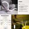 Circular Small Nightstand Lamp for Bedroom with Remote Control, Warm White Transformable Bedside Led Table Lamp for Living Room, Dimmable Table Light Ambient Touch Night Light for Desk