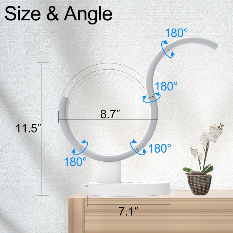 Circular Small Nightstand Lamp for Bedroom with Remote Control, Warm White Transformable Bedside Led Table Lamp for Living Room, Dimmable Table Light Ambient Touch Night Light for Desk
