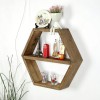 Hexagon Wall Shelves – Handmade Wood Floating Storage Farmhouse Wall Decor
