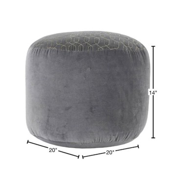 Natalie Gray Velvet Pouf by Decor Therapy