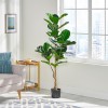 Artificial Tree, Indoor Fiddle Leaf Fig Tree Artificial Plants, Fake Trees with Black Plastic Pot, for Home Office Living Room Floor Decor, Indoor Outdoor Decoration, Housewarming Gift
