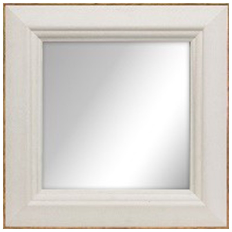 TONED WD MIRROR, 24X24-2 WHITEWASH with WARM WOODGRAIN LIP
