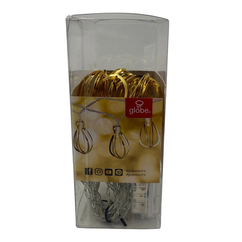 Globe Electric 67848 Manta Gold Cage 10 Light Set - 5.4 ft